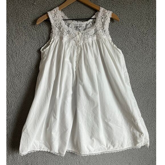 Vintage Maidenform Nightie Medium Lace Baby Doll White Sleeveless Night Gown - Picture 1 of 12